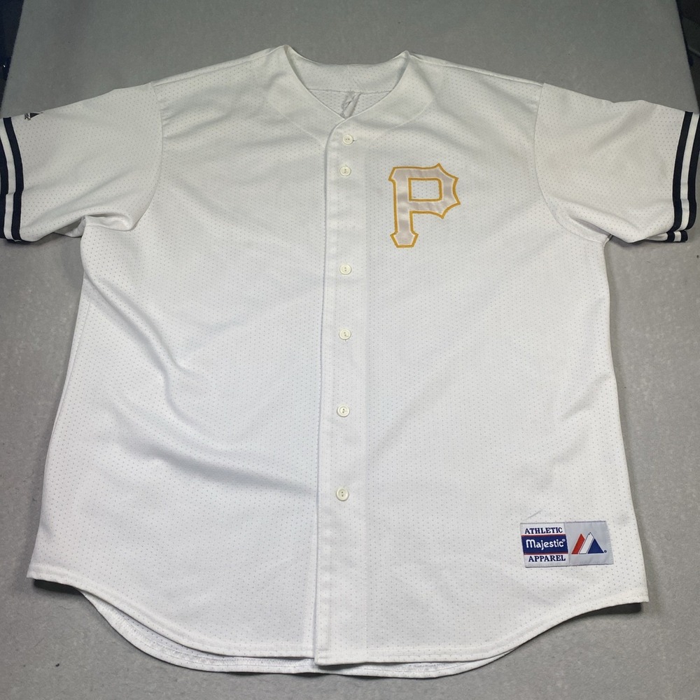 Majestic Pittsburgh Pirates Jersey Mens XXL White blank MLB Baseball